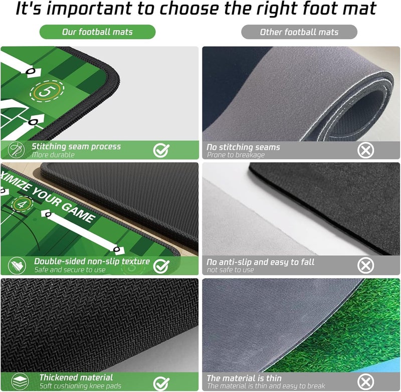 2F22E Soccer Training Mat with Silent Shock Absorption and Non-Slip Base for Footwork Training and Ball Mastery(Belt Version) - Image 4
